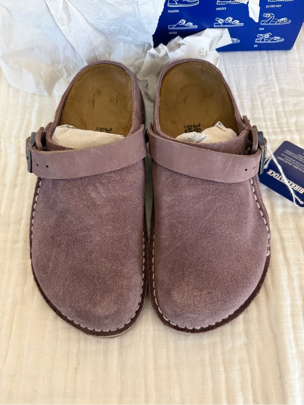 NWT Birkenstock Lutry Premium Suede Leather Clogs Size 38 Medium/Narrow - Picture 3 of 7